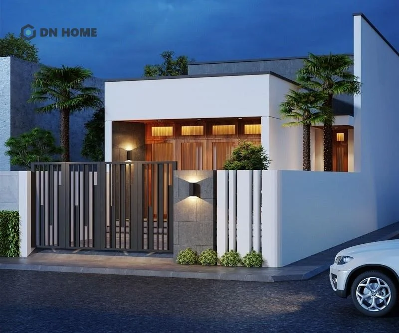 Cổng nhà đẹp ở nông thôn theo phong cách thiết kế đơn giản