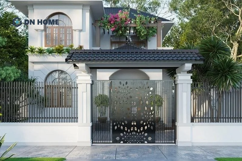 Phần mái có màu sắc, kiểu sáng và chất liệu đồng bộ với mái nhà chính, tạo nên tổng thể hài hoà, cân đối