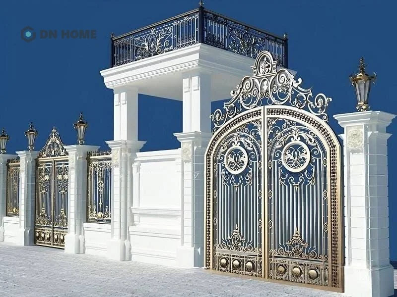 Trang trí cổng với hoa văn nghệ thuật là lựa chọn lý tưởng đối với những gia chủ sự tinh tế và chi tiết