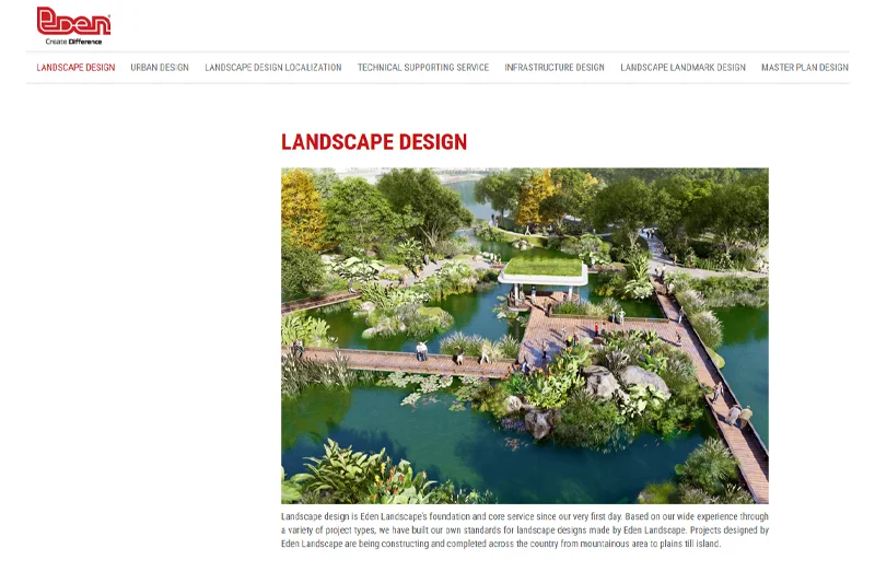 Eden Landscape có hơn 20 năm hoạt động trong lĩnh vực thiết kế - thi công cảnh quan