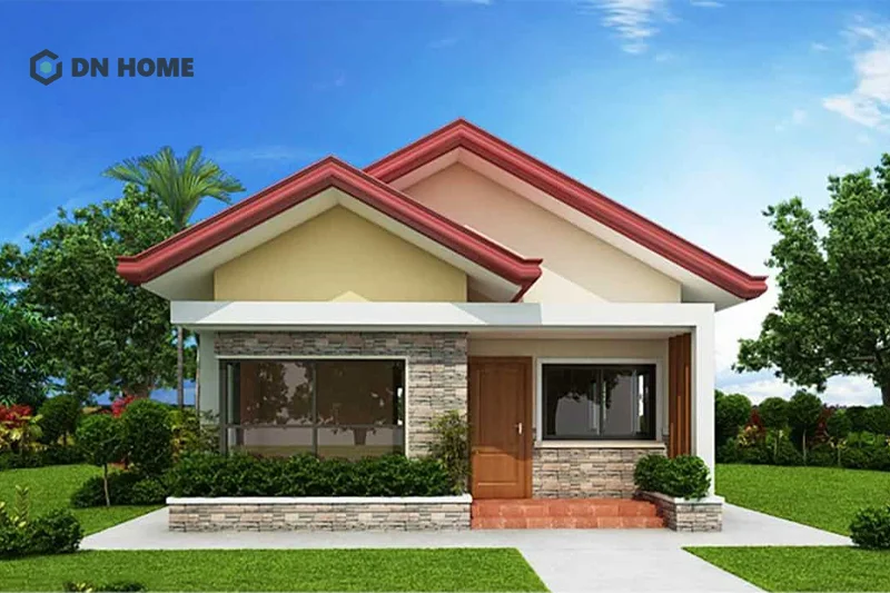 Nhà 1 tầng 80m2 3 phòng ngủ được thiết kế đơn giản nhưng vẫn đầy đủ công năng