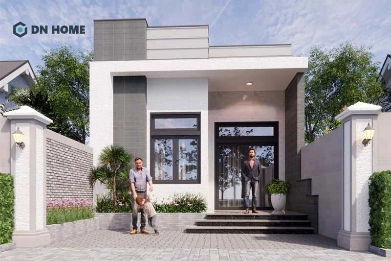 Nhà mái bằng 1 tầng 3 phòng ngủ mang đến vẻ đẹp tối giản và tinh tế