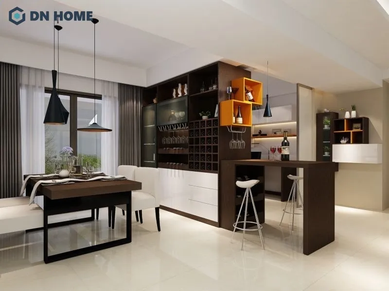 Tủ rượu quầy bar mini với đầy đủ các tính năng