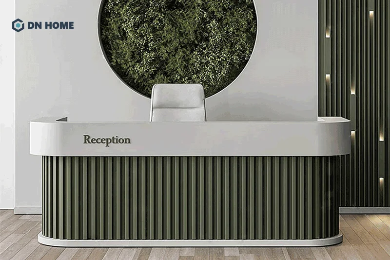 Kích thước quầy lễ tân 1m6 phù hợp với spa có quy mô vừa đến lớn, tạo cảm giác chuyên nghiệp