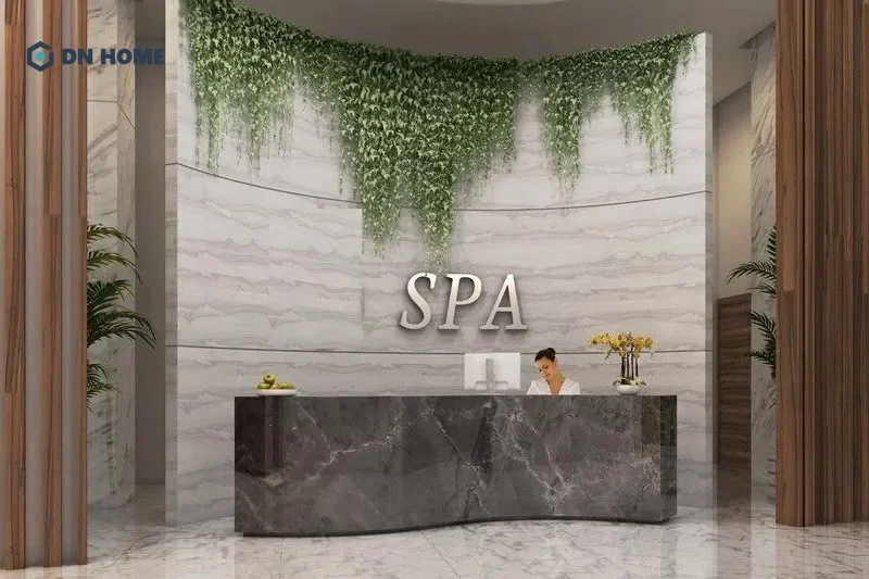 Nên trang trí thêm ở khu vực lễ tân để tạo dựng hình ảnh chuyên nghiệp, đẳng cấp cho spa