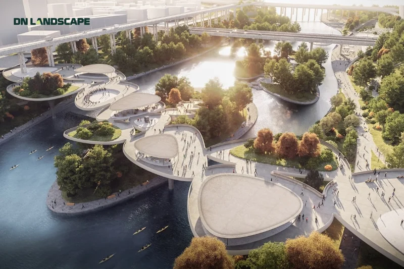 Dựa vào quy mô và mật độ dân cư mà có quy chuẩn riêng về mật độ cây xanh cảnh quan đô thị