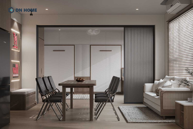 Khi thiết kế nội thất căn hộ chung cư mini cần chú trọng bố trí, sắp xếp đồ vật khoa học