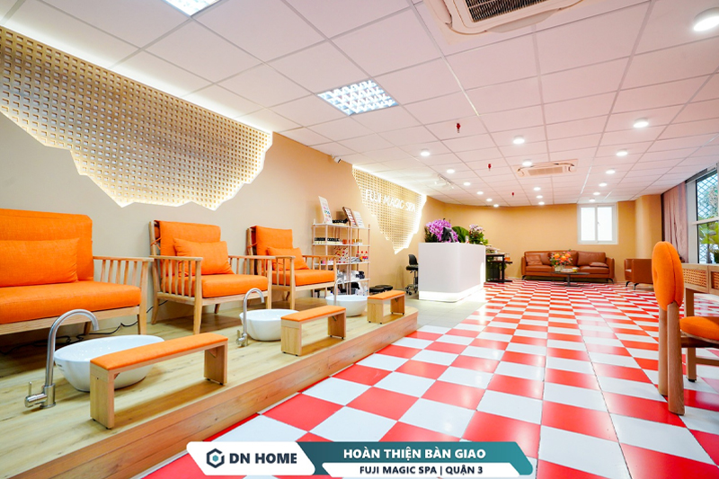 Màu sắc được kết hợp hài hòa trong Fuji Magic Spa tạo nên điểm nhấn khác biệt