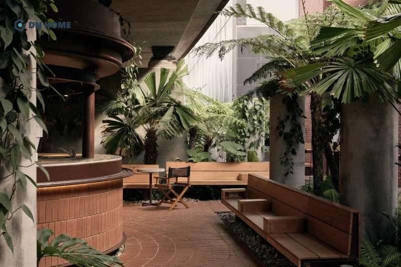 Thiết kế quán cafe sân vườn 200m2 theo phong cách Tropical