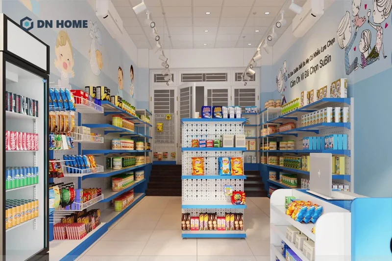 Nét đặc trưng trong thiết kế dự án shop Subin là sự bố trí không gian gọn gàng, khoa học