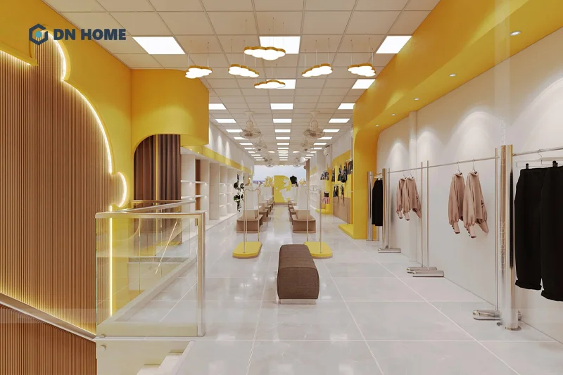 Khu vực tầng trên được sử dụng để làm cửa hàng thời trang cho mẹ và bé