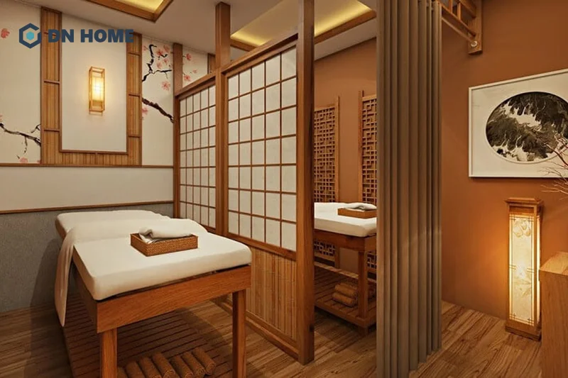 Không gian spa 30m2 được thiết kế theo phong cách Nhật Bản yên bình, thanh nhã