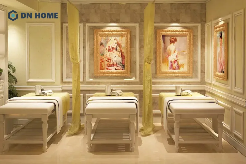 Mẫu spa diện tích 30m2 được thiết kế theo phong cách tân cổ điển sang trọng