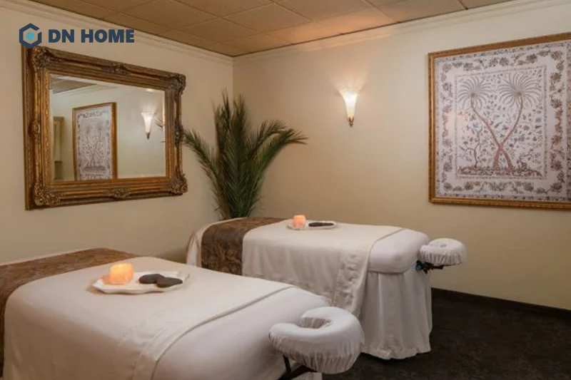 Spa diện tích 30m2 thiết kế theo phong cách vintage mang đến cảm giác ấm cúng, thoải mái