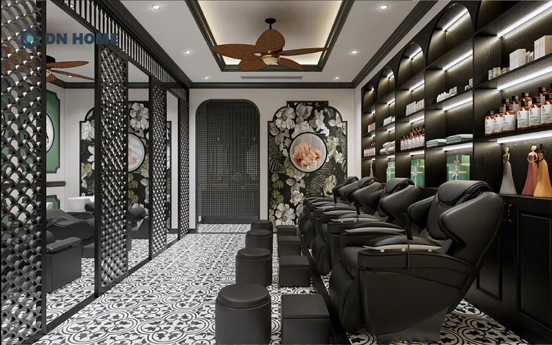 Thiết kế spa dưỡng sinh Đông y theo phong cách Indochine vô cùng hút mắt