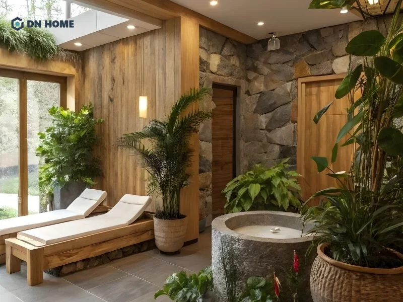 Thiết kế không gian spa gội đầu dưỡng sinh mini phong cách Eco gần gũi với thiên nhiên