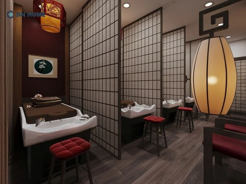 Chi tiết trang trí bằng đèn lồng là một trong những đặc điểm nổi bật của phong cách thiết kế này