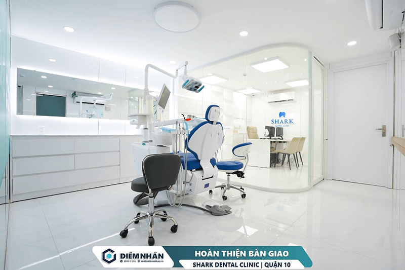 Không gian nội thất nha khoa Shark được thiết kế theo phong cách hiện đại