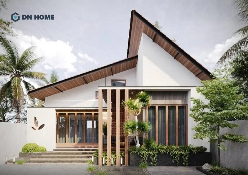 Trang trí nhà cấp 4 cũ với mặt tiền ấn tượng, bố trí thêm cây xanh khiến không gian thêm phần tươi tắn