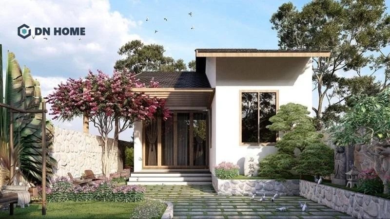 Trang trí nhà cấp 4 cũ với thiết kế sân vườn nhỏ, tạo khoảng xanh dễ chịu