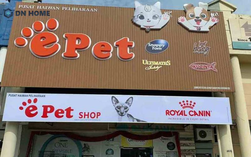Biển hiệu quảng cáo cho cửa hàng thú cưng phong cách tối giản