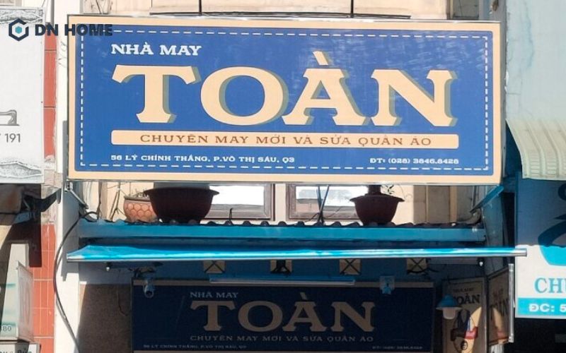 Bảng hiệu nhà may ấn tượng, giúp khách hàng nhận diện thương hiệu tức thì