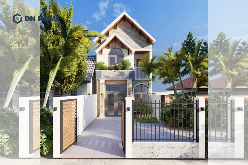 Nhà có sân vườn 1 trệt 1 lầu 5x15m tạo nên không gian sống gần gũi với thiên nhiên, thoải mái