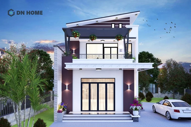 Nhà mái lệch 2 tầng mang đến vẻ đẹp phá cách, thể hiện phong cách sống năng động