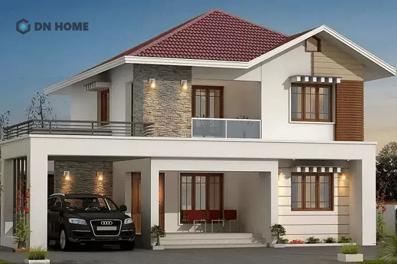 Nhà ống 2 tầng có gara thường được thiết kế theo phong cách hiện đại, trẻ trung