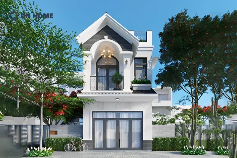 Mái thường sử dụng ngói màu đỏ, cam, ghi đậm giúp mặt tiền ngôi nhà nổi bật hơn