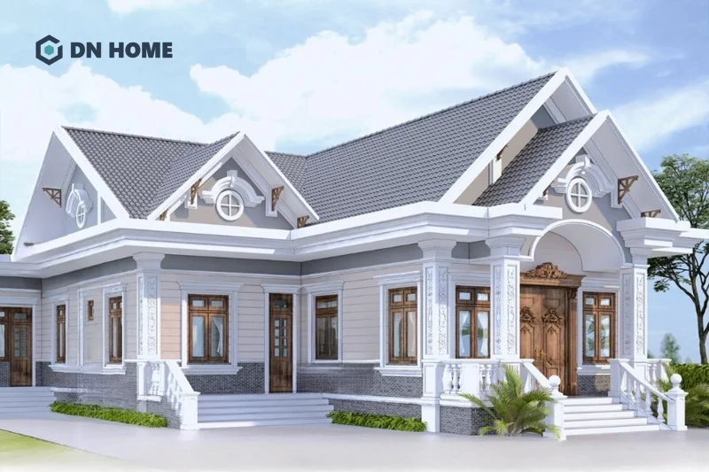 Mẫu nhà 1 tầng chữ L phù hợp với cả khu vực thành thị, ngoại ô và nông thôn