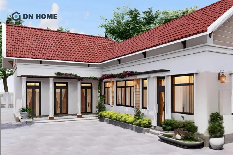 Kết hợp gam màu trắng và đỏ là cách thông minh để cân bằng màu sắc, mang đến vẻ đẹp hài hòa