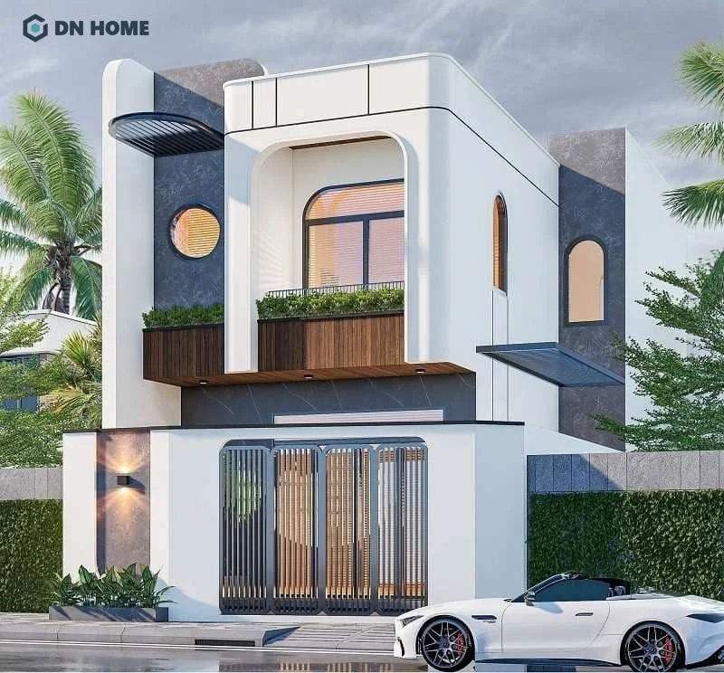 Mẫu thiết kế nhà 2 tầng 6x15m nhìn từ bên ngoài