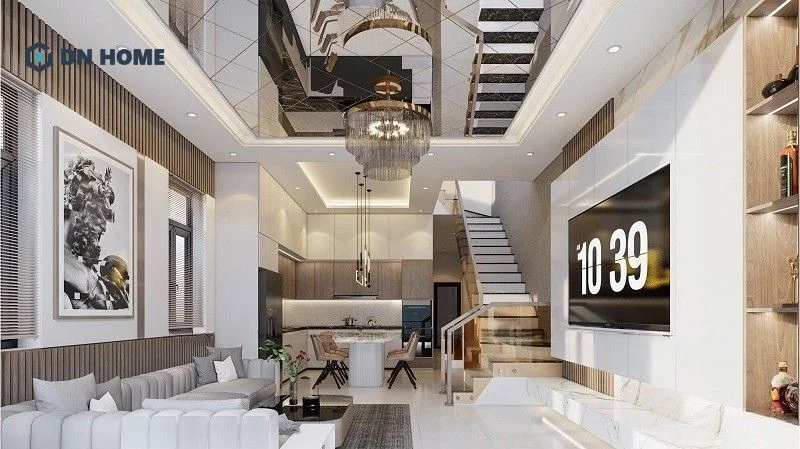 Không gian sang trọng, tiết kiệm tối đa diện tích với tivi treo tường