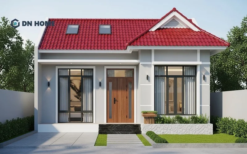 Tôn giả ngói có màu đỏ bắt mắt, chi phí thấp nhưng vẫn đem lại tính thẩm mỹ không thua kém mái ngói truyền thống