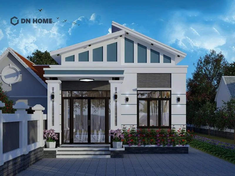 Mái lệch còn giúp ngôi nhà thoát nước tốt