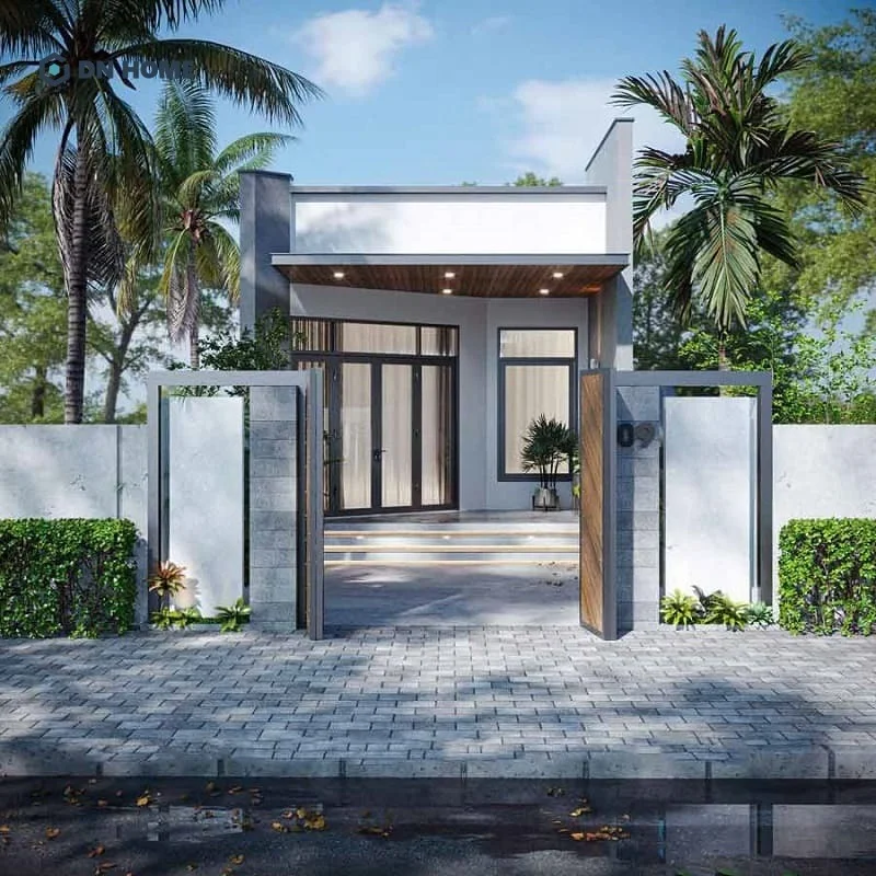 Mặt tiền nhà cấp 4 2 phòng ngủ 5x12m thiết kế theo phong cách hiện đại