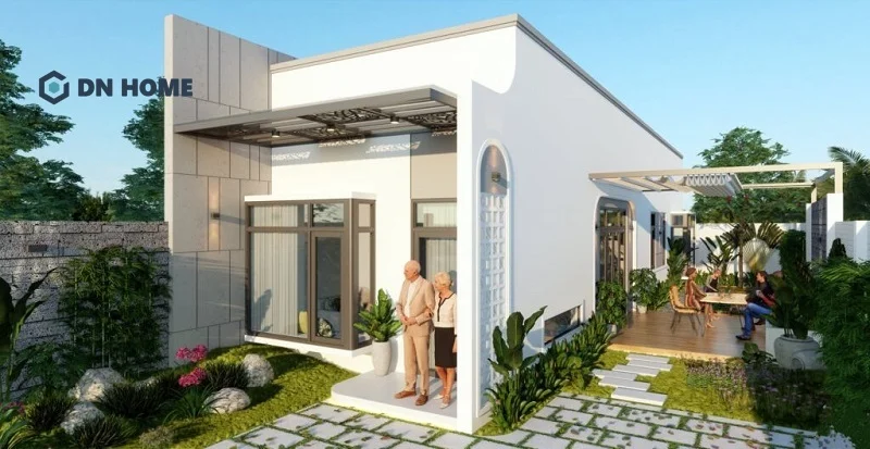 Bố trí thêm sân vườn giúp các thành viên trong gia đình gần gũi hơn với thiên nhiên