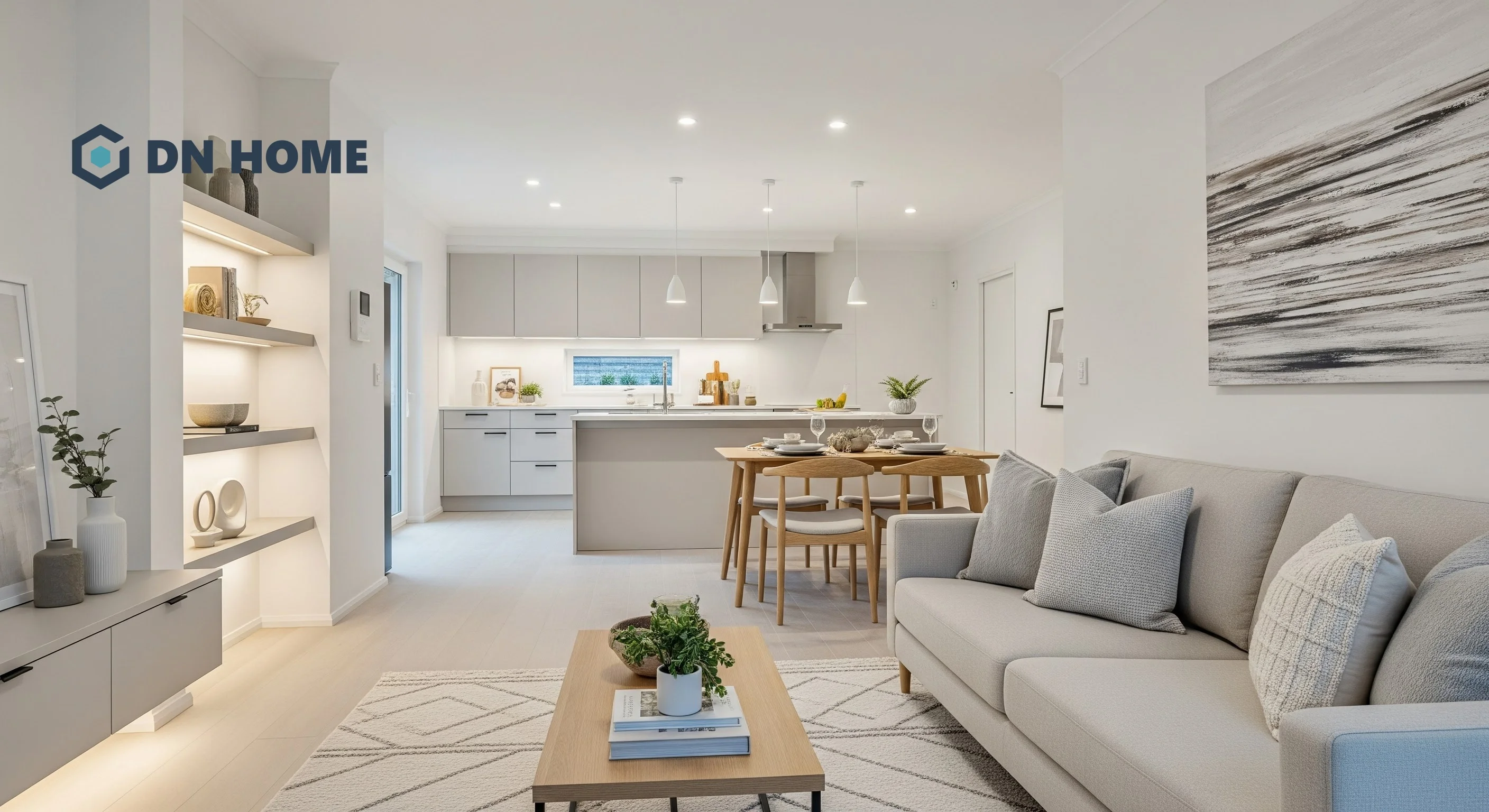 Nhà cấp 4 2 phòng ngủ 5x12 với không gian phòng khách thiết kế đơn giản nhưng vô cùng tinh tế