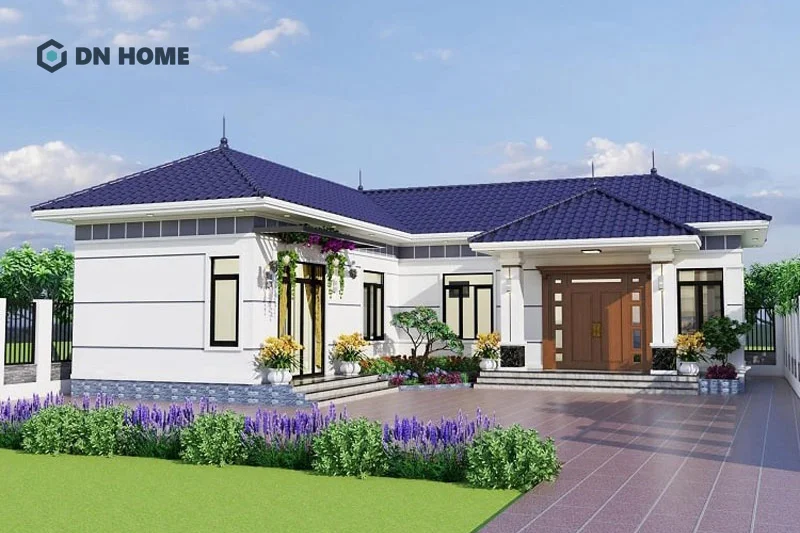 Nhà cấp 4 cấu trúc chữ L với 3 phòng ngủ phù hợp đa dạng phong cách thiết kế