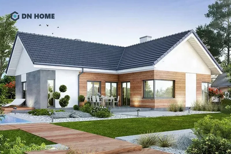 Nhà cấp 4 chữ L phù hợp xây dựng trên nhiều thế đất khác nhau, kể cả khu vực có nền đất yếu