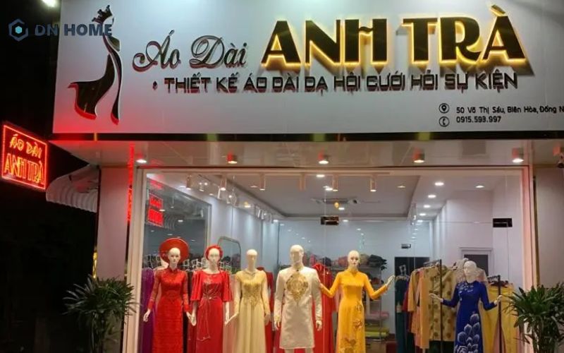 Bảng hiệu nhà may alu chữ nổi, kết hợp đèn LED đẹp mắt