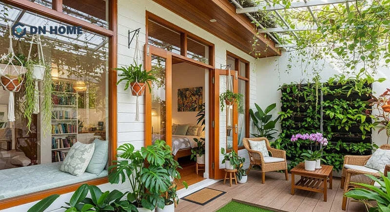 Không gian ngập tràn cây xanh giúp khách lưu trú cảm thấy thư giãn sau những ngày làm việc mệt mỏi