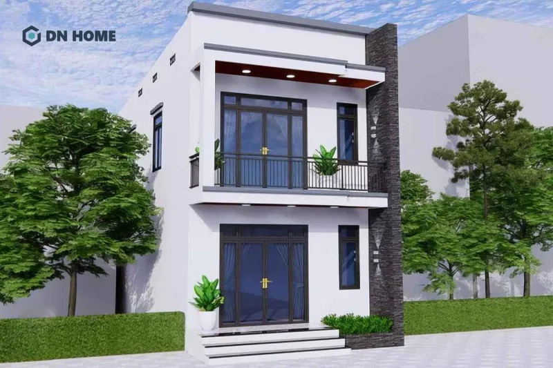 Mẫu nhà ống 2 tầng 5x19m được thiết kế theo phong cách đơn giản với đường nét gọn gàng