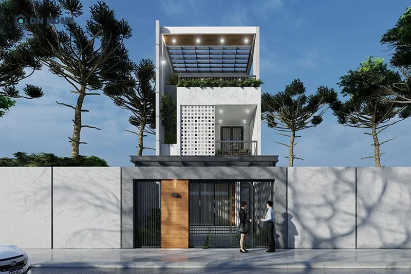 Nhà ống 2 tầng 5x19m có tum giúp tăng thêm công năng sử dụng và tiện ích