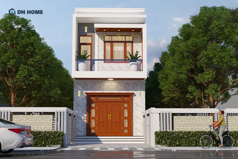 Có thể tận dụng ban công nhà ống 2 tầng để làm nơi trồng cây đơn giản