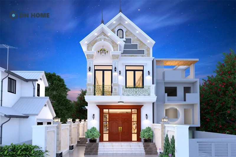 Nhà ống 2 tầng mái Thái 5x19m sở hữu vẻ đẹp bề thế, đẳng cấp nhưng không kém phần tinh tế