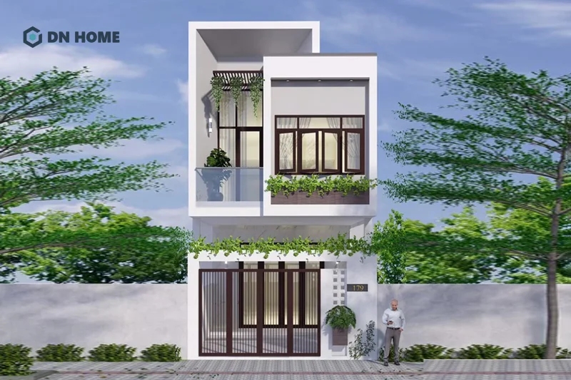 Mái bằng mang đến vẻ đẹp hiện đại, cá tính cho nhà ống 2 tầng 5x19m