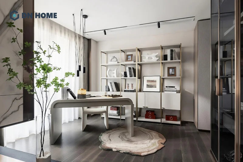 Tone màu trung tính được sử dụng chủ đạo khi thiết kế không gian làm việc theo phong cách tối giản