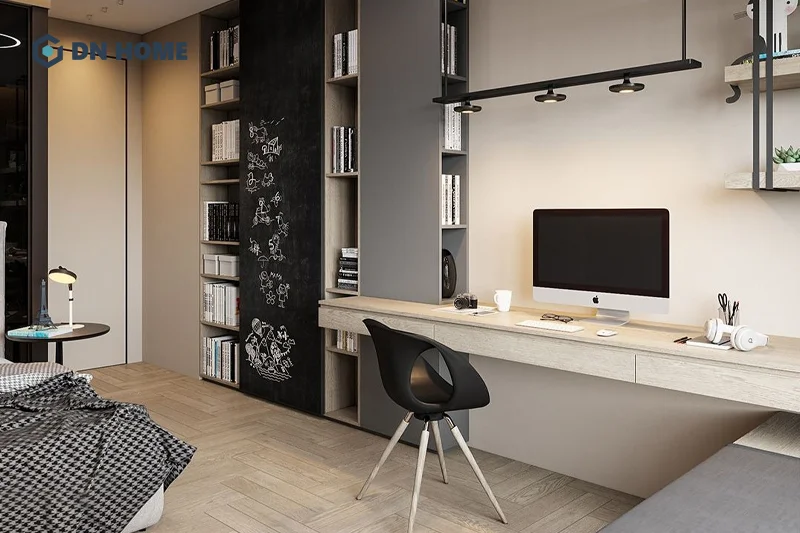 Cần đảm bảo phong cách thiết kế phòng làm việc đồng bộ với không gian nội thất tổng thể của ngôi nhà